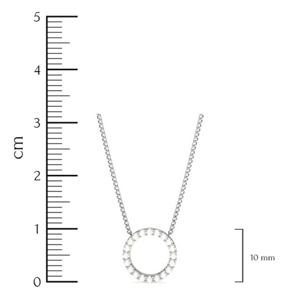 0.45ct Round Brilliant Diamond Pavé Hoop Pendant Necklace