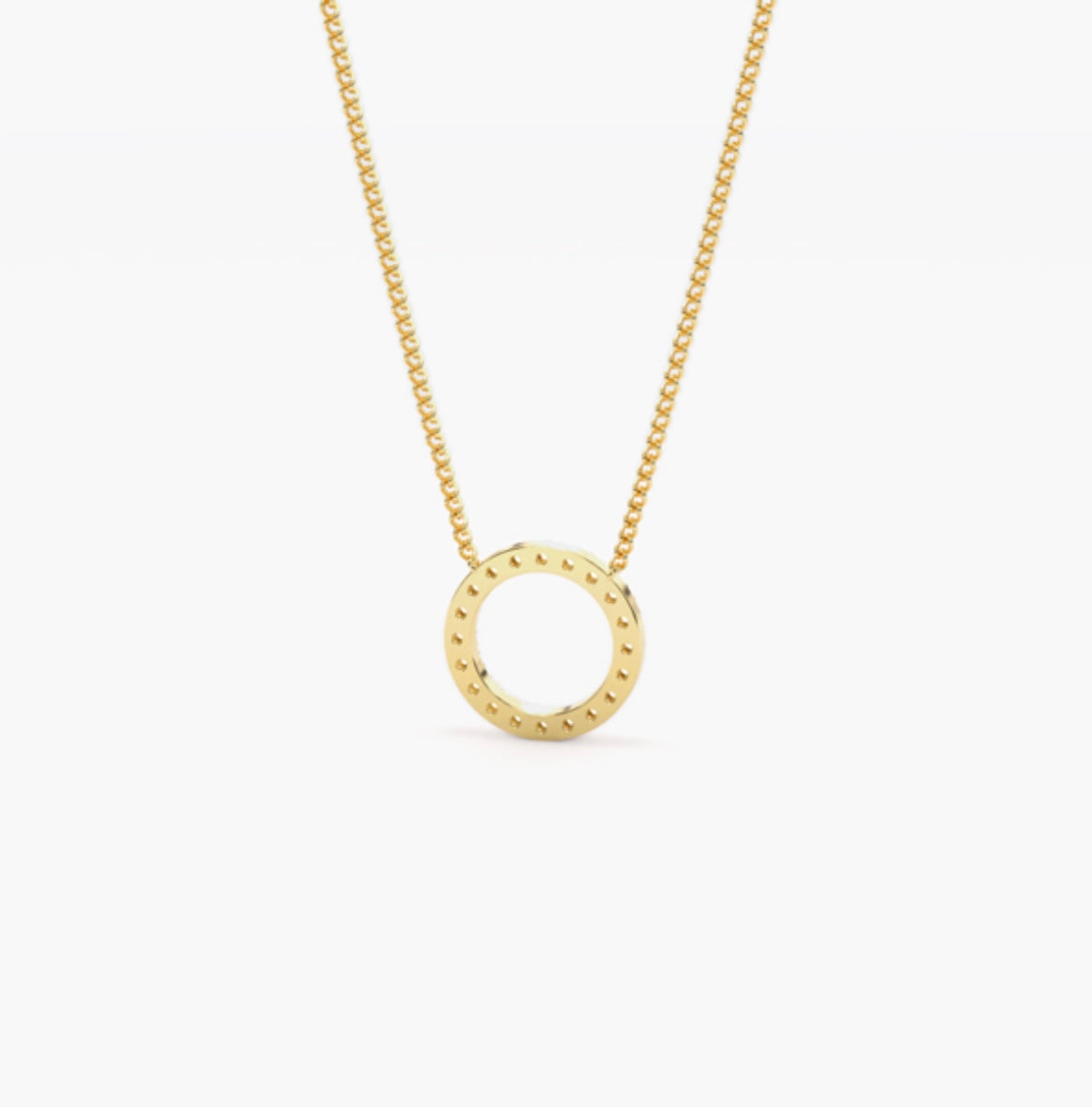 0.45ct Round Brilliant Diamond Pavé Hoop Pendant Necklace