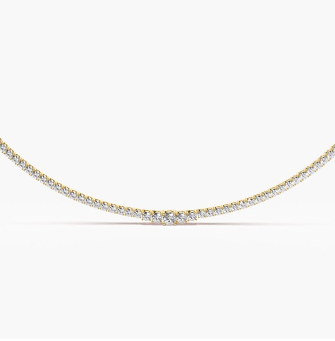12.00ct Round Brilliant Diamond Tennis Necklace – 4 Claw Set (18 Inch)