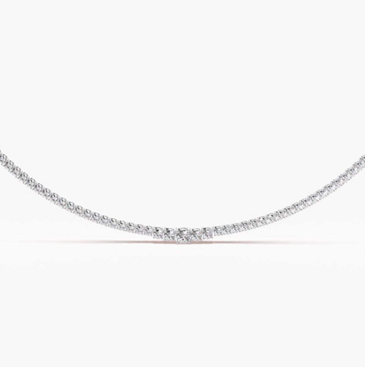 12.00ct Round Brilliant Diamond Tennis Necklace – 4 Claw Set (18 Inch)