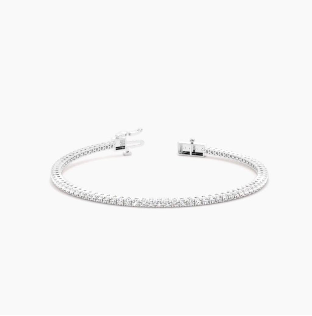 3.00ct Round Brilliant Diamond Tennis Bracelet – 4 Claw Set (7 Inch)