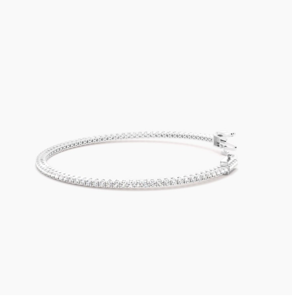 3.00ct Round Brilliant Diamond Tennis Bracelet – 4 Claw Set (7 Inch)