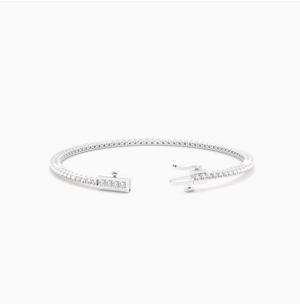 3.00ct Round Brilliant Diamond Tennis Bracelet – 4 Claw Set (7 Inch)