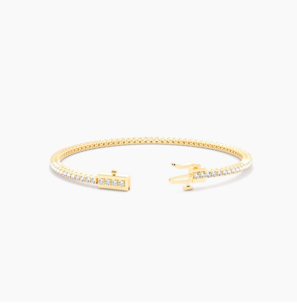 3.00ct Round Brilliant Diamond Tennis Bracelet – 4 Claw Set (7 Inch)