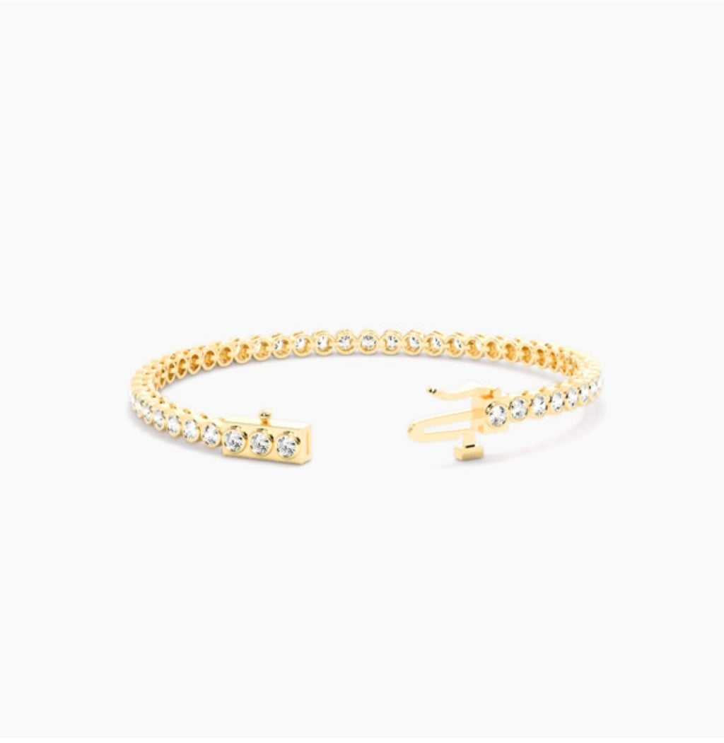 5.00ct Round Brilliant Diamond Tennis Bracelet – 4 Claw Illusion Set (7 Inch)