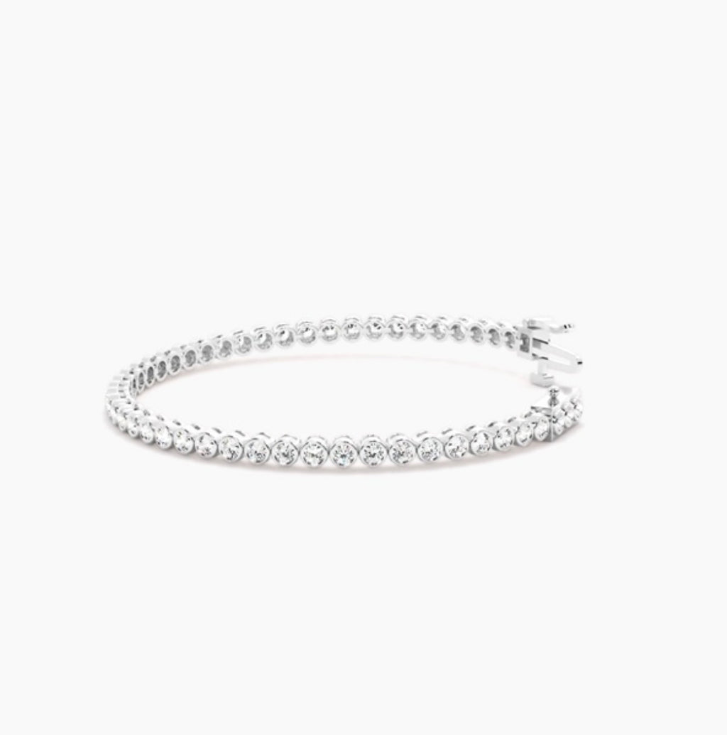5.00ct Round Brilliant Diamond Tennis Bracelet – 4 Claw Illusion Set (7 Inch)