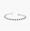 5.00ct Diamond & Blue Sapphire Tennis Bracelet – 4 Claw Set (7 Inch)