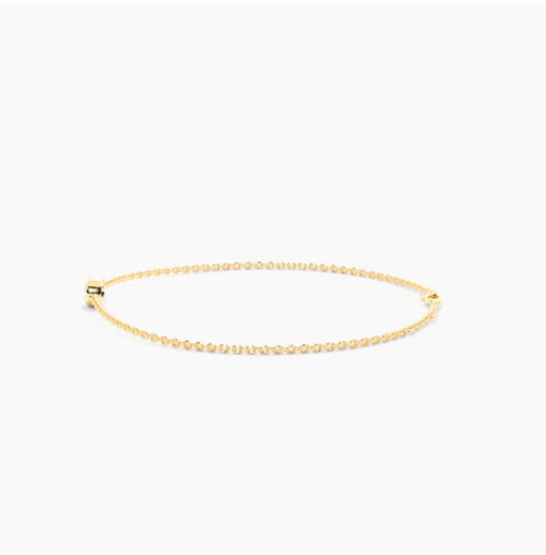 0.25ct Round Brilliant Diamond Rub Over Bezel Trace Link Bracelet – 7 Inch