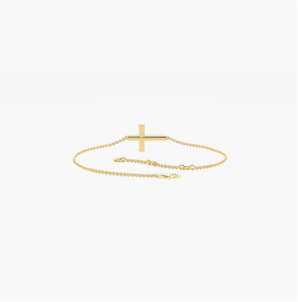 0.30ct Diamond Pavé Cross Trace Link Bracelet – 7 Inch