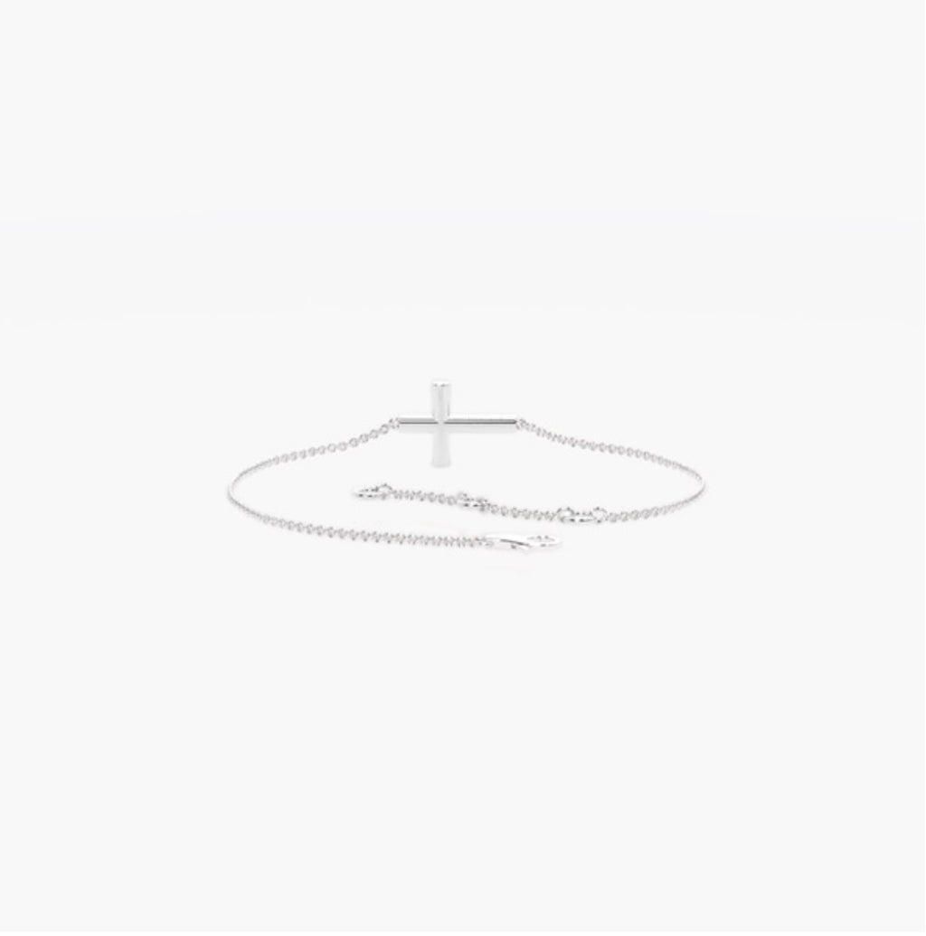 0.30ct Diamond Pavé Cross Trace Link Bracelet – 7 Inch