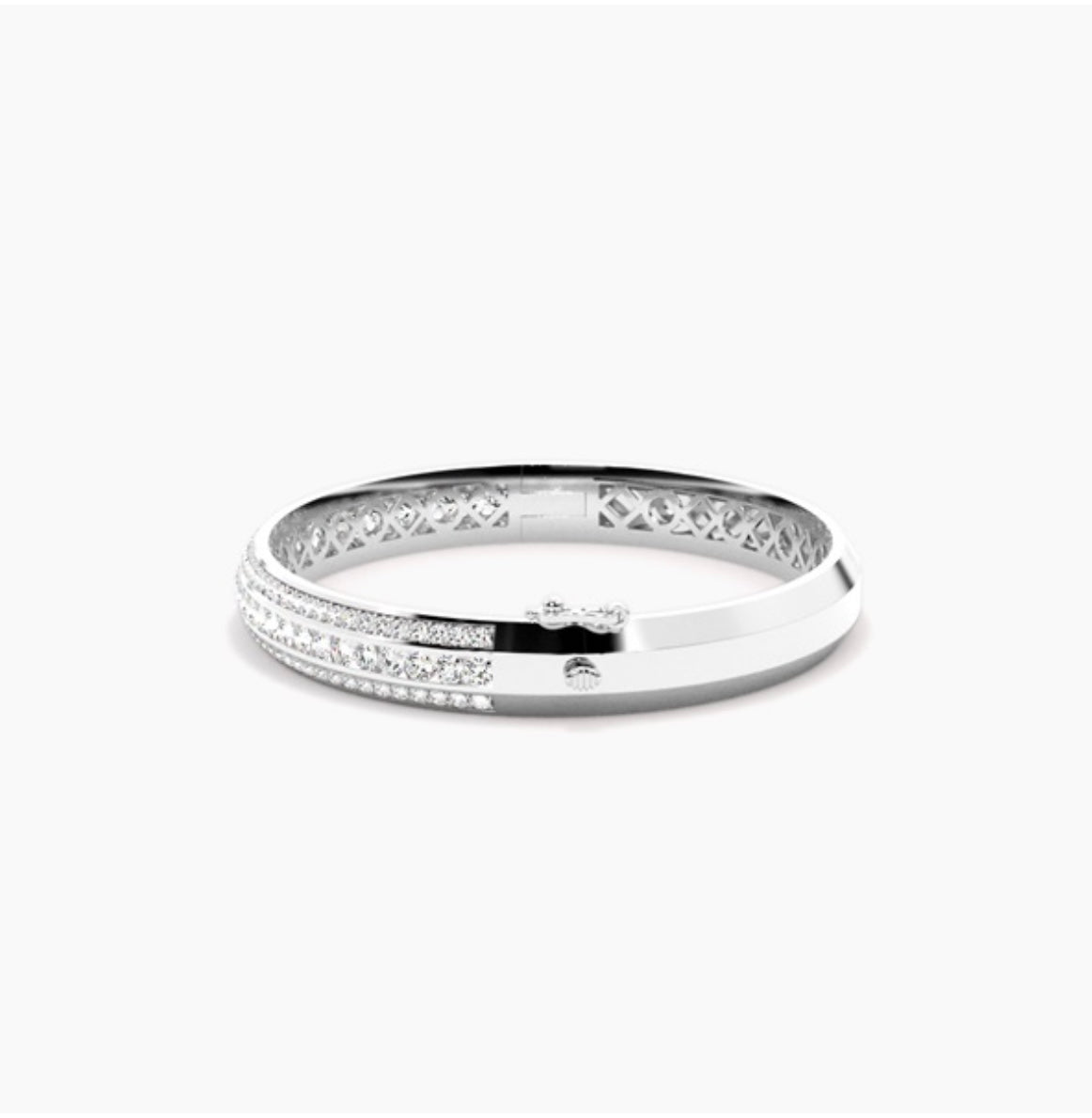 4.00ct Round Brilliant Diamond Pavé Bangle – 5mm Three Row Design