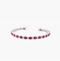 4.00ct Ruby & Diamond Bracelet – Oval & Round Cut Claw Set (7 Inch)