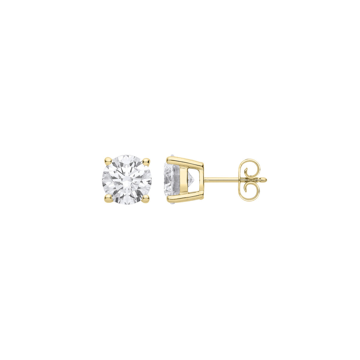 2.00ct Lab Grown Round Brilliant Diamond Stud Earrings 18K Yellow Gold – IGI Certified