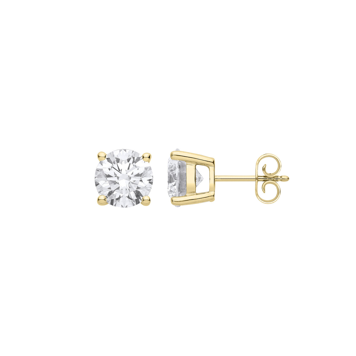 3.00ct Lab Grown Round Brilliant Diamond Stud Earrings 18K Yellow Gold – IGI Certified