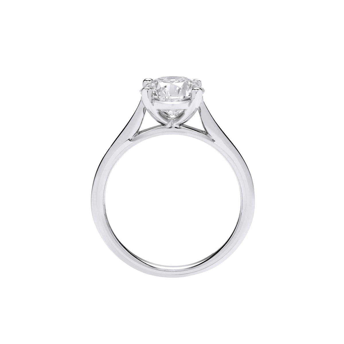 2.00ct Lab Grown Round Brilliant Solitaire Diamond Engagement Ring 18K White Gold– IGI Certified