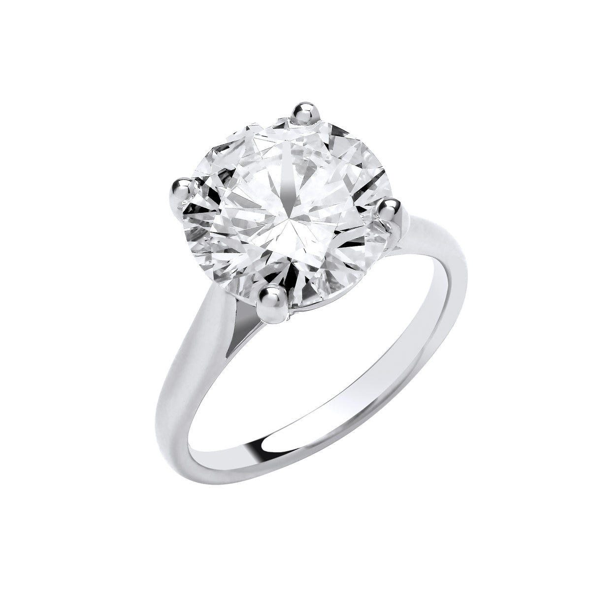 5.00ct Lab Grown Round Brilliant Solitaire Diamond Engagement Ring 18K White Gold– IGI Certified