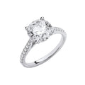 2.17ct Lab Grown Round Brilliant Diamond Shoulder Engagement Ring 18K White Gold – IGI Certified