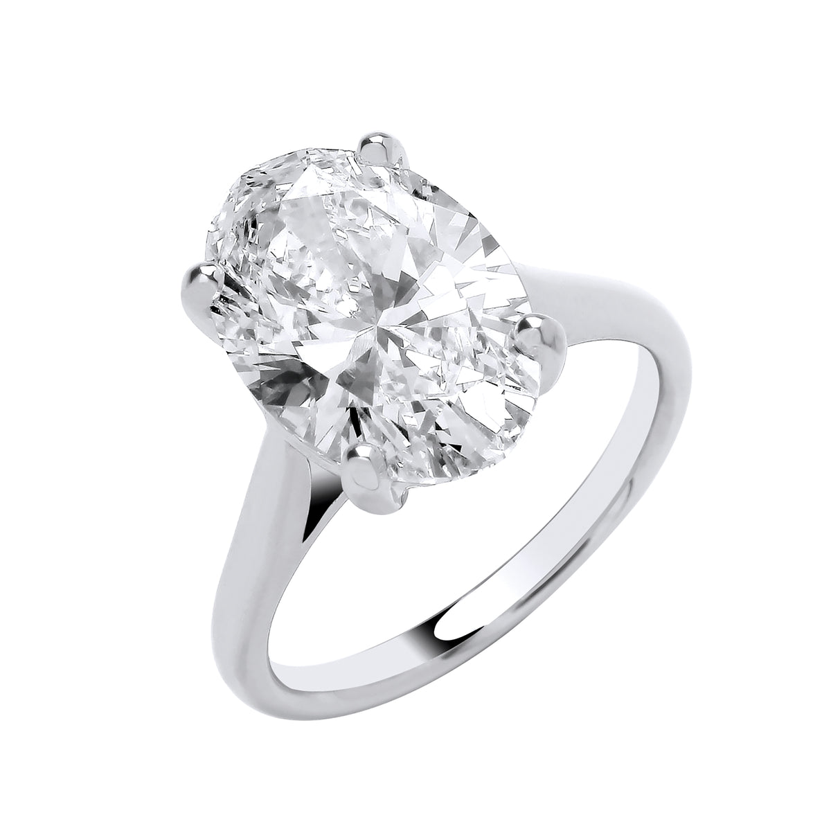 5.00ct Lab Grown Oval Cut Solitaire Diamond Engagement Ring 18K White Gold – IGI Certified
