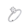 1.21ct Lab Grown Oval Hidden Halo Diamond Shoulder Engagement Ring 18K White Gold– IGI Certified
