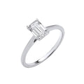 1.00ct Lab Grown Emerald Cut Solitaire Diamond Engagement Ring 18K White Gold– IGI Certified