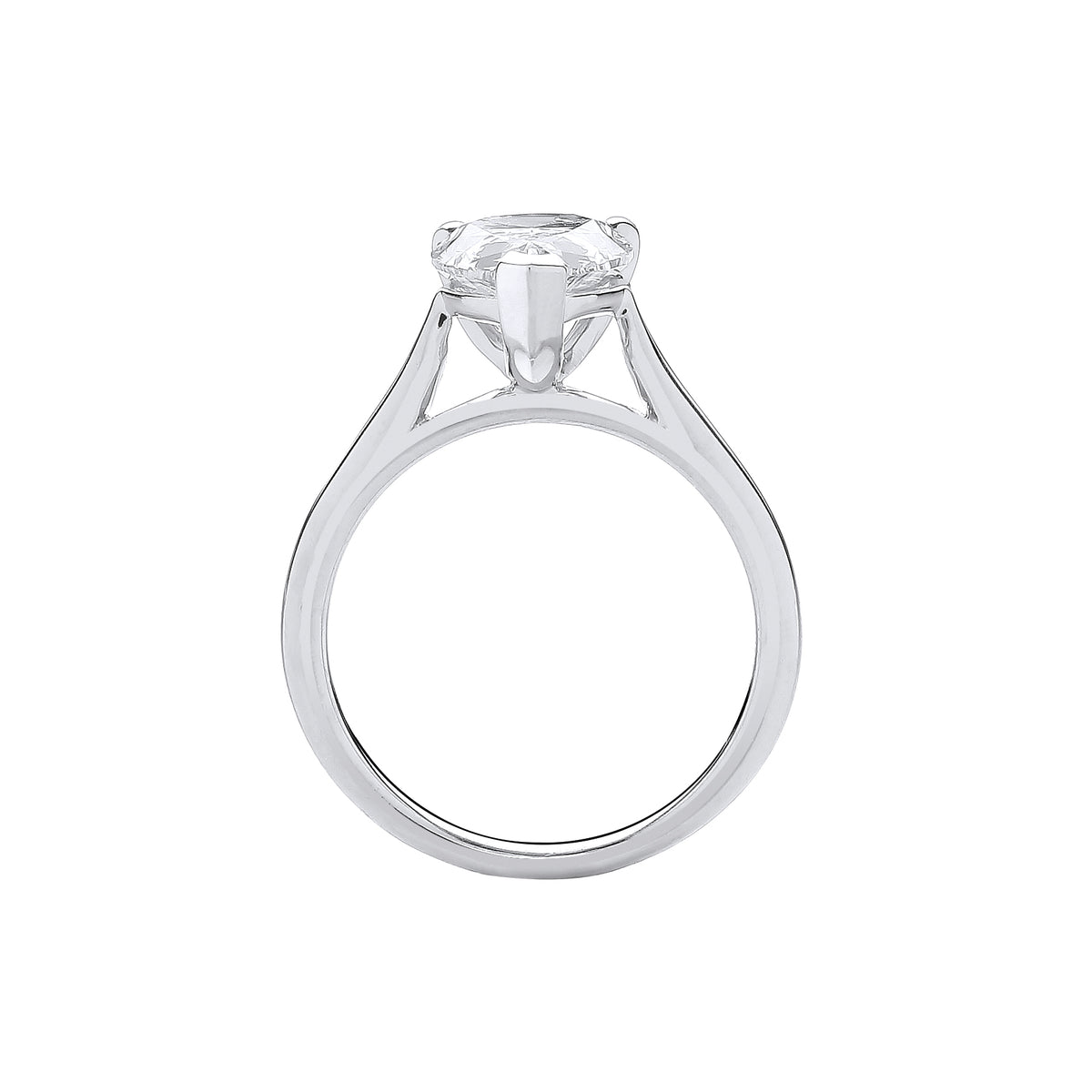 2.00ct Lab Grown Pear Cut Solitaire Diamond Engagement Ring 18K White Gold – IGI Certified