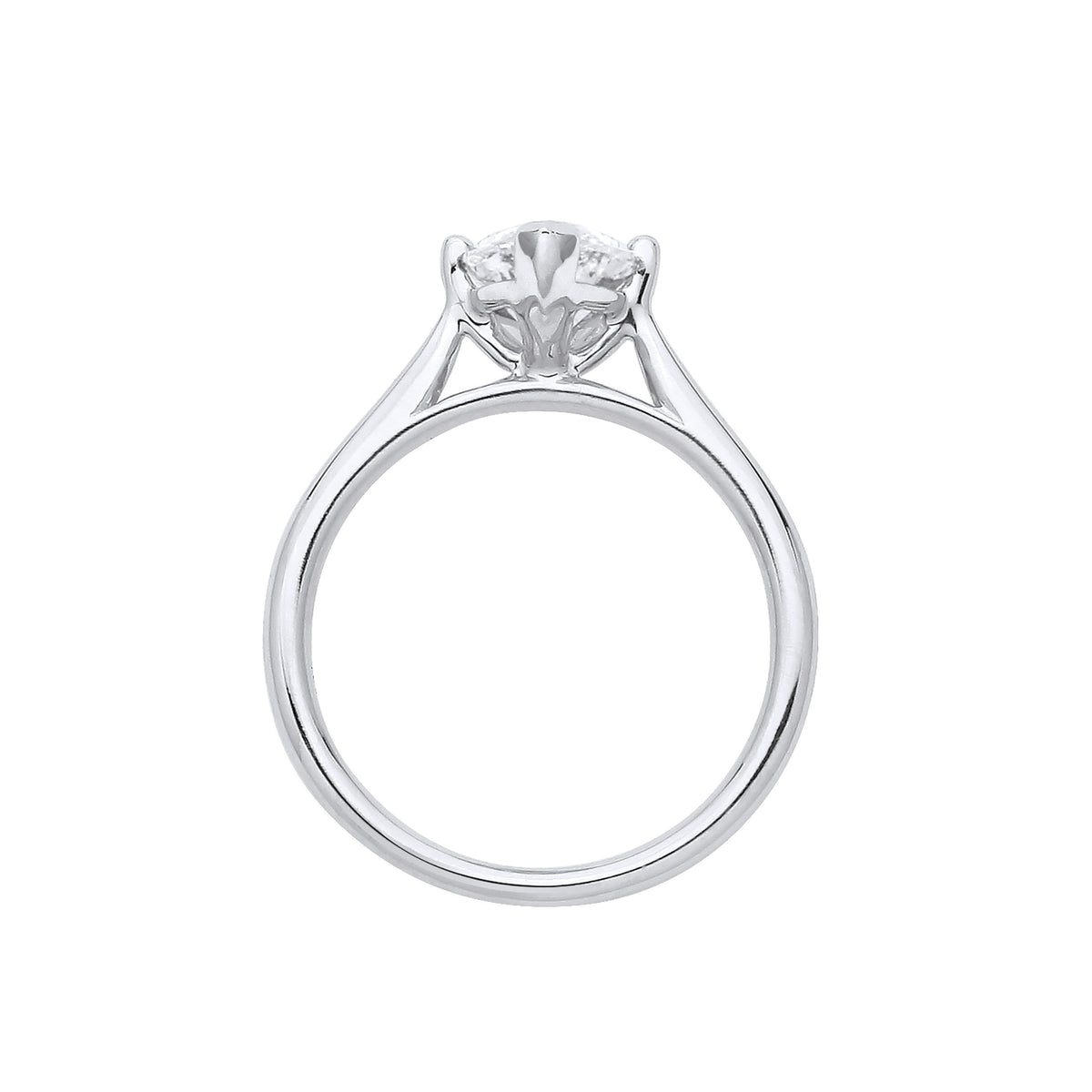 1.00ct Lab Grown Marquise Cut Solitaire Diamond Engagement Ring 18K White Gold – IGI Certified