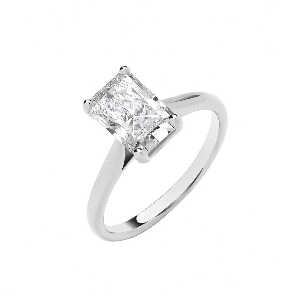 2.00ct Lab Grown Radiant Cut Solitaire Diamond Engagement Ring 18K White Gold – IGI Certified
