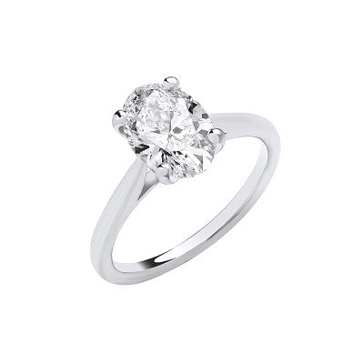 2.00ct Lab Grown Oval Cut Solitaire Diamond Engagement Ring 9K White Gold – IGI Certified