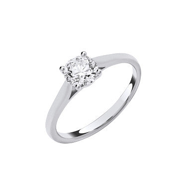 1.00ct Lab Grown Round Brilliant Solitaire Diamond Engagement Ring 9K White Gold – IGI Certified