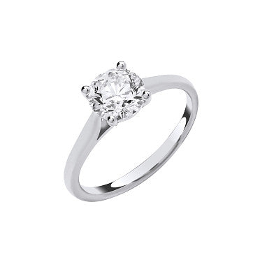 2.00ct Lab Grown Round Brilliant Solitaire Diamond Engagement Ring 9K White Gold – IGI Certified